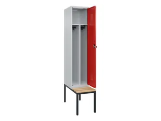 locker met bank,voor scheiding van kleding,HxBxD 2120x400x815mm,1vak - 1
