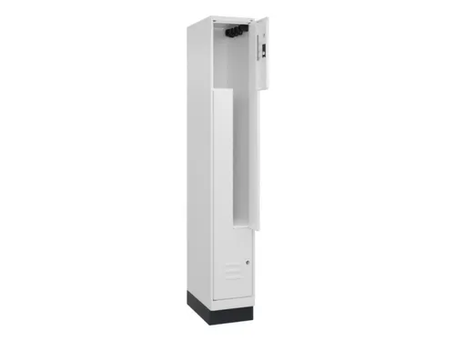 Z-garderobekast,HxBxD 1950x300x500mm,vak B 150/300mm,cil.-slot,sokkel