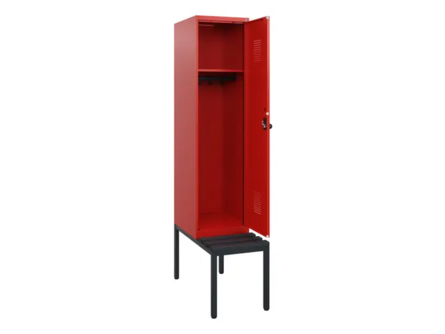 locker met bank,HxBxD 1950x400x815mm,1vak,vak B 400mm,draaigrendel