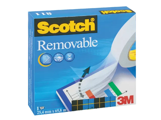Plakband Scotch Magic 811 19mmx33m onzichtbaar verwijderbaar mat