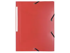 elastomap A4 uit PP 3 kleppen en elastiek rood