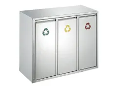 Recycling Afvalbak 3x 8 Liter Mat Rvs
