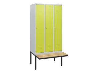 locker met bank,HxBxD 1950x900x815mm,3vak,vak B 300mm,cil.-slot - 1