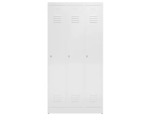 garderobekast 1800x870x500mm 3vak klink sokkel romp RAL9003