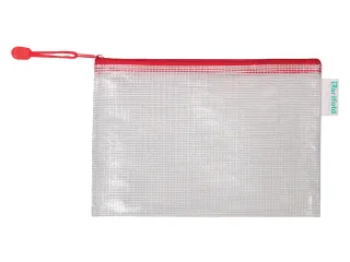 Opbergtas Tarifold met rits 235x165mm PVC rood - 1