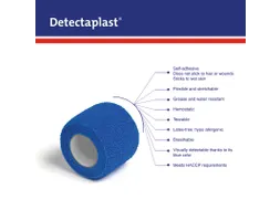 Detectaplast Zelfhechtende Snelpleister rol à 5cm x 4,5mtr blauw