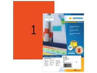 HERMA 4402 Gekleurde etiketten A4 210x297mm Rood 100 stuks - 1