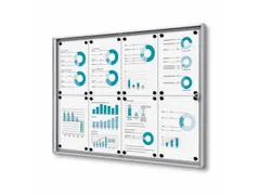 Muurvitrine Indoor Vergrendelbaar Brandwerend 8xA4 Zilver