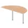 aanbouwtafel,i.h.v.,HxBxD 720-840x1600x800mm,halfrond,NE-esdoorn