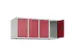 opzetkast,v. locker,4vak.,vak B 300mm,HxBxD 500x1200x500mm
