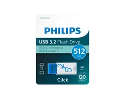 USB stick 3.2 Philips Click USB-C 512GB blauw