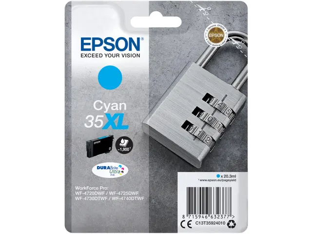 inktcartridge 35XL 203 ml OEM C13T35924010 cyaan
