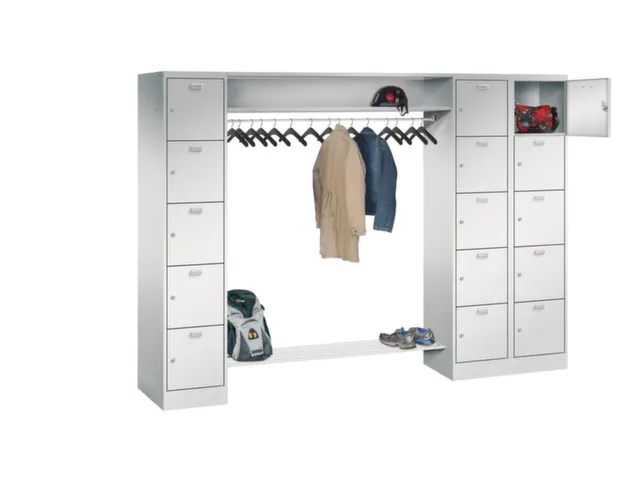 personeelsgarderobe cil.slot 1950x2550x500mm 3x5 vakken 400mm RAL7035