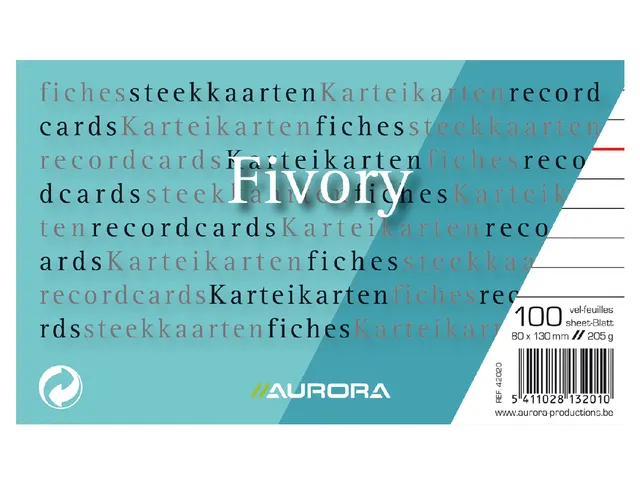 Systeemkaart Aurora 130x80mm lijn met rode koplijn 210gr wit 100 vel