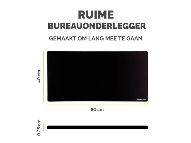 Bureau-onderlegger Fellowes Breyta zwart 80x40cm