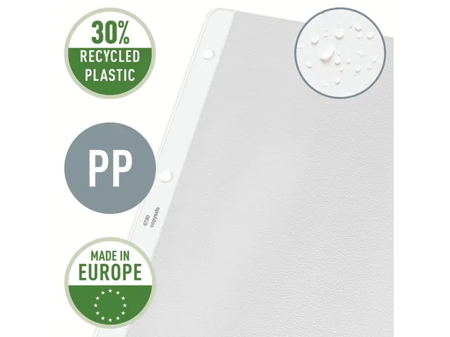 Pochette Leitz 4780 4 Perf Pp 0.13mm Grainé 2 Côtés Ouverts
