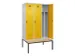 locker met bank,voor scheiding van kleding,HxBxD 2120x1200x815mm,3vak