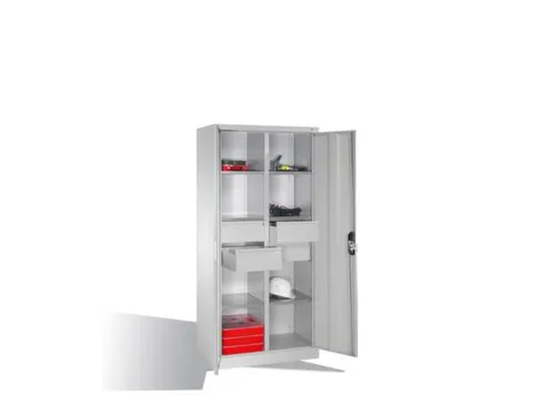 werkplaatskast,HxBxD 1950x930x500mm,romp RAL7035,front RAL7035