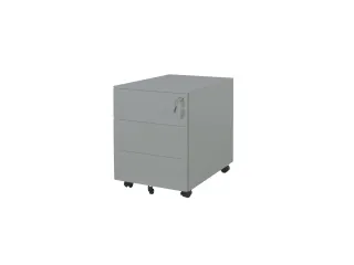 Claudius Basic N wit verrijdbaar ladeblok 3 lades 58cm diep aluminium - 1