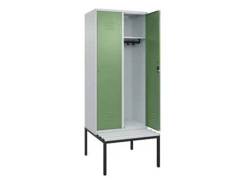 locker met bank,HxBxD 2120x800x815mm,2vak,vak B 400mm,cil.-slot