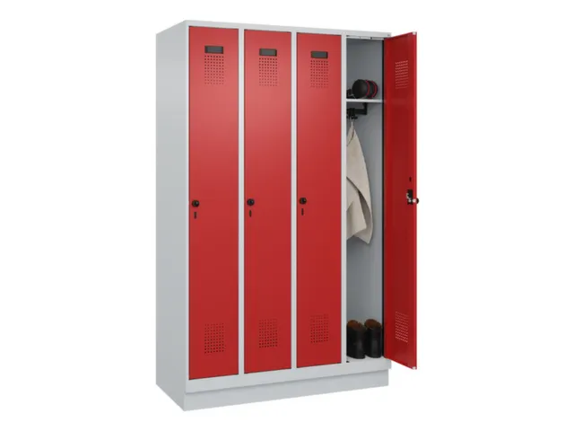 locker,HxBxD 1950x1200x500mm,4vak,vak B 300mm,draaigrendel,sokkel