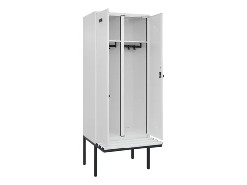 locker met bank,voor scheiding van kleding,HxBxD 2120x800x815mm,2vak