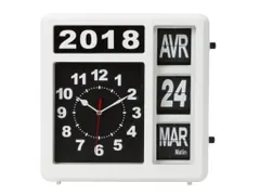 Flipover Wandklok Met Kalender 31x31cm Frans