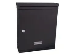 muurbrievenbus,staal,matzwart,HxBxD 420x335x100mm,inworp boven