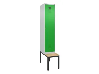 locker met bank,voor scheiding van kleding,HxBxD 2120x400x815mm,1vak - 2