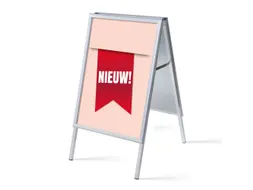 Stoepbord A1 complete set met print "NIEUW" Rood