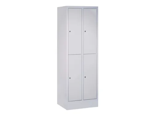 lockerkast,HxBxD 1850x600x500mm,2x2vakken,RAL7035,front RAL7035