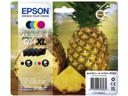 Epson 604XL T10H46 Inktcartridges Zwart + 3 Kleuren XL