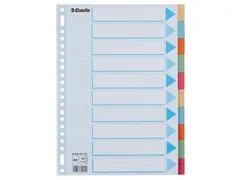 Tabbladen Esselte Premium A4 10-delig karton 23-rings assorti
