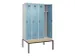 locker met bank,voor scheiding van kleding,HxBxD 2120x1200x815mm,4vak
