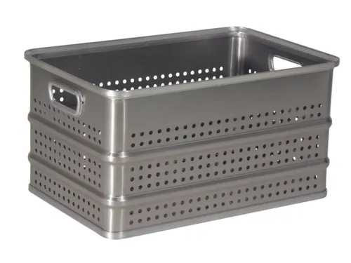 Aluminium Transportbak Hxlxb 340X650X430Mm 80 Liter Geperforeerd