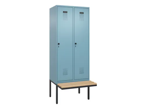 locker met bank,voor scheiding van kleding,HxBxD 2120x800x815mm,2vak