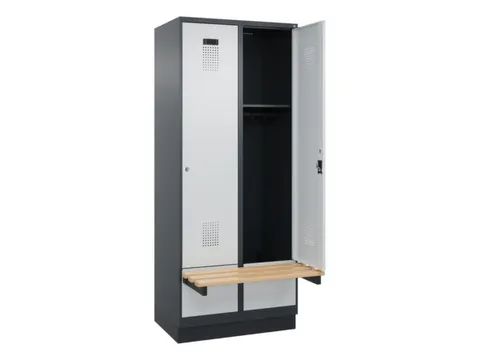 locker met bank,HxBxD 1950x800x815mm,2vak,vak B 400mm,cilinderslot