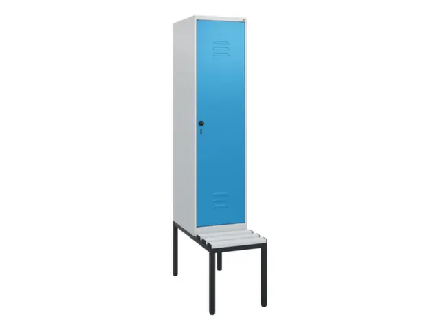 locker met bank,HxBxD 1950x400x815mm,1vak,vak B 400mm,draaigrendel