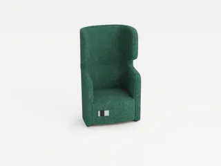 fauteuil,1-zits,geluidabsorberend,stof turkoois,HxBxD 1330x860x760mm - 1