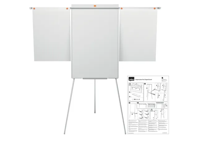 Flipover Nobo Impression Pro stalen met driepootstatief en uitschuifba