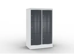 lockerkast cil.slot 1255x770x540mm 2x3 vakken RAL7035 front RAL7021