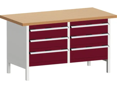 werkbank met opbergruimte,HxBxD 840x1500x750mm,beukenblad