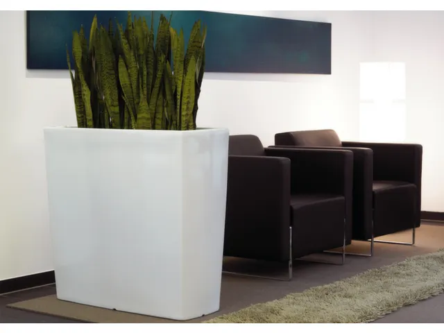 jardinière,trapézoïdal,PE,blanc de sécurité,HxlxP 900x900x390mm