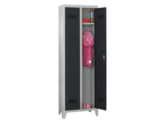 lockerkast v. kinderen,HxBxD 1600x630x500mm,2vak,RAL7035,front RAL7016 - 2