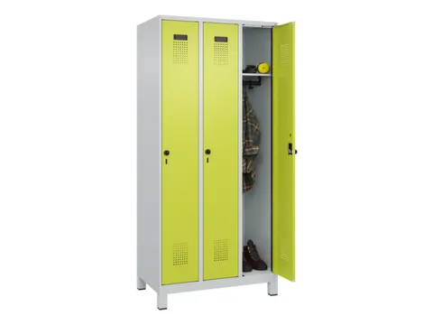 locker,HxBxD 1950x900x500mm,3vak,vak B 300mm,draaigrendel,voeten