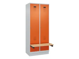 locker met bank,HxBxD 1950x800x815mm,2vak,vak B 400mm,cilinderslot - 2