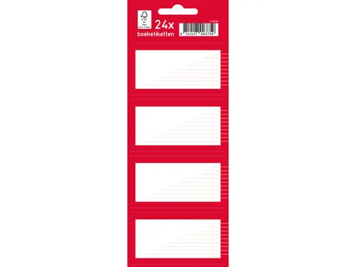 Boeketiket 24 Etiketten 6 Vellen Van 4 Stuks Rood