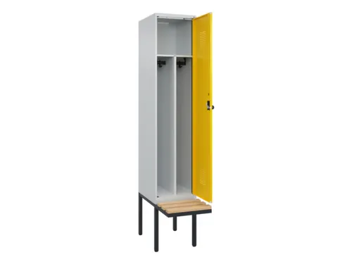 locker met bank,voor scheiding van kleding,HxBxD 2120x400x815mm,1vak