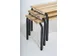 banc,HxLxP 450x2000x450mm,bois,structure acier RAL7035