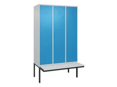 locker met bank,HxBxD 2120x1200x815mm,3vak,vak B 400mm,cil.-slot
